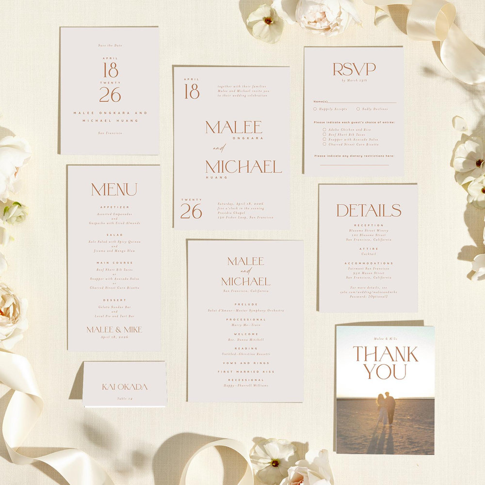 Buenos Type | Light Greige | Zola Save The Dates