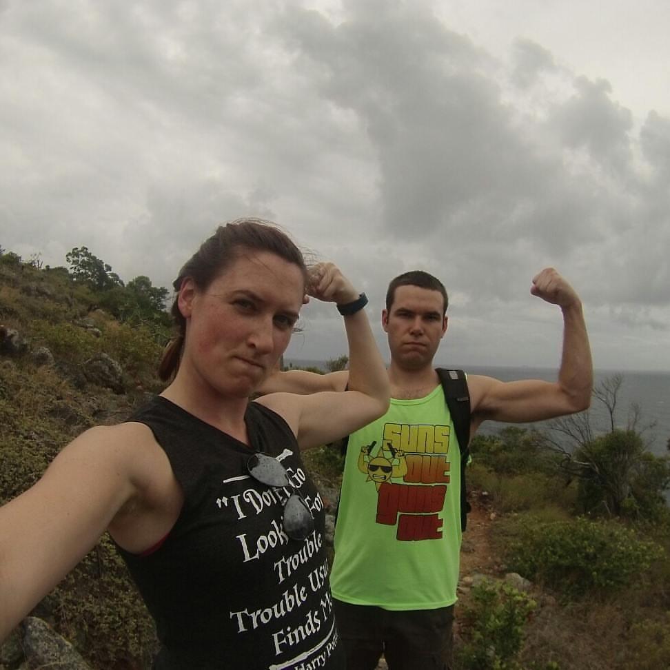 Hiking on St John, in the US Virgin Islands in 2017