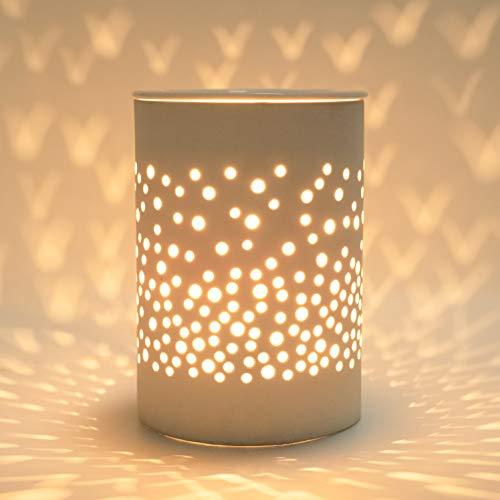 Bobolyn Ceramic Electric Wax Melt Warmer Candle Waxing Warmer Burner Melt Wax Cube Melter Fragrance Warmer- Ideal Gift for Wedding, Spa and Aromatherapy (Halo House)