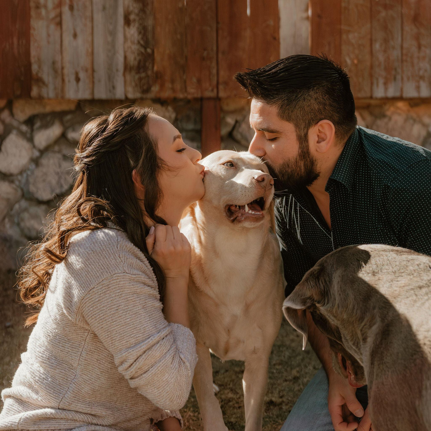 Ciabatta getting kisses from Mom and Dad