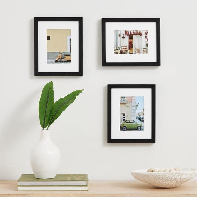 Wood Gallery Frames, Set of 3, 9"x11" Overall - Black