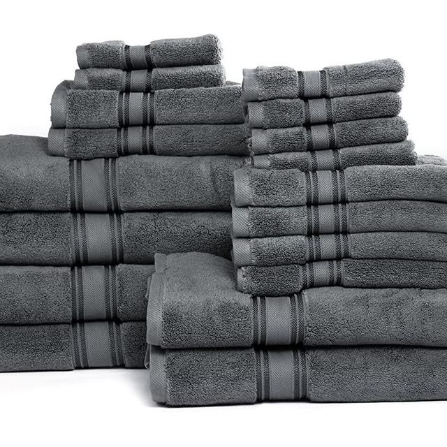 Bedsure Bath Towels Sets for Bathroom - Grey Bath Towel Sets, 100