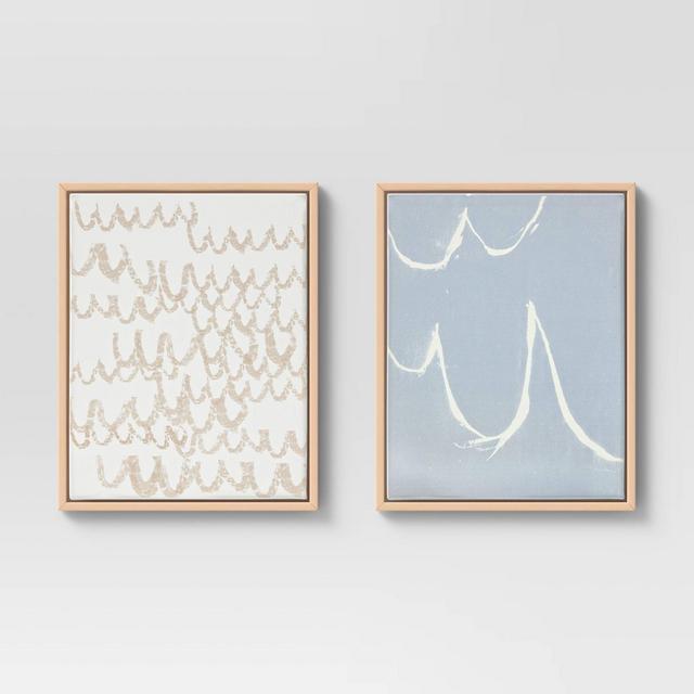(Set of 2)16" x 20" Scribble Print Framed Decorative Wall Art - Project 62™
