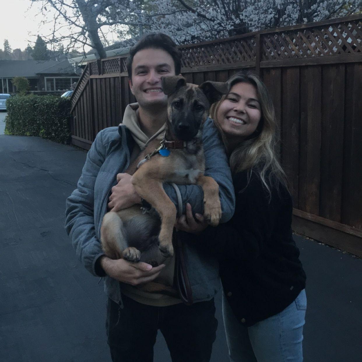 Visiting Emma in Santa Cruz right after we adopted Ollie - 2021