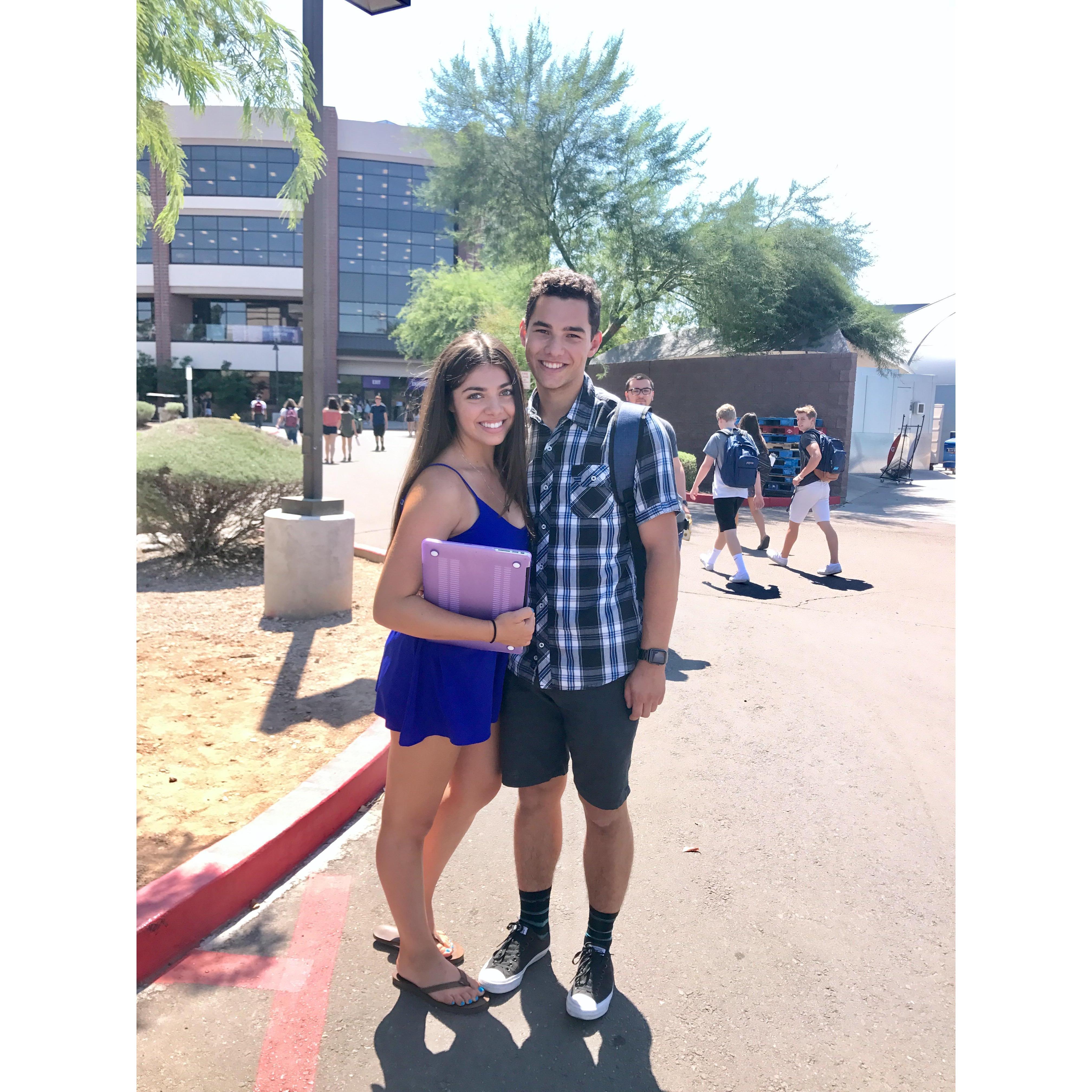 Our first day of college at GCU!