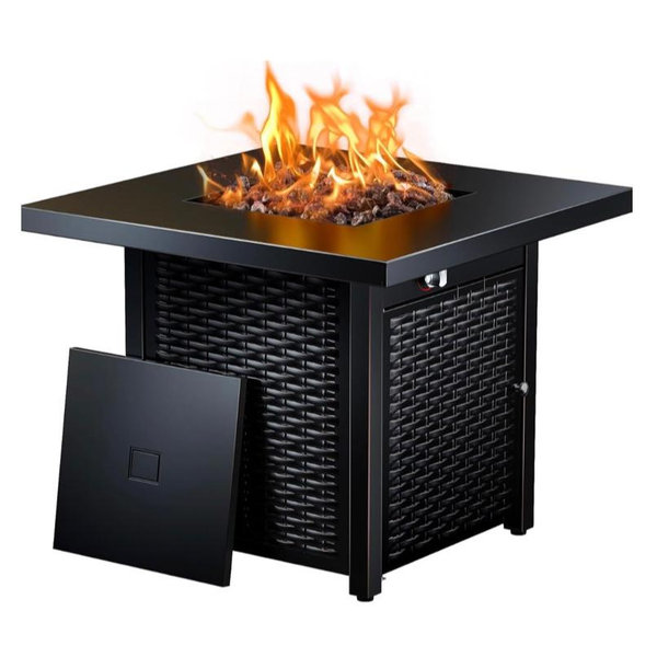 Outdoor Propane Fire Pit Table - 28", Black