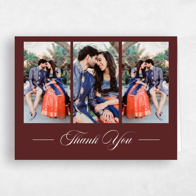 Maroon, Red Wedding Thank You - Grazio Multiphoto