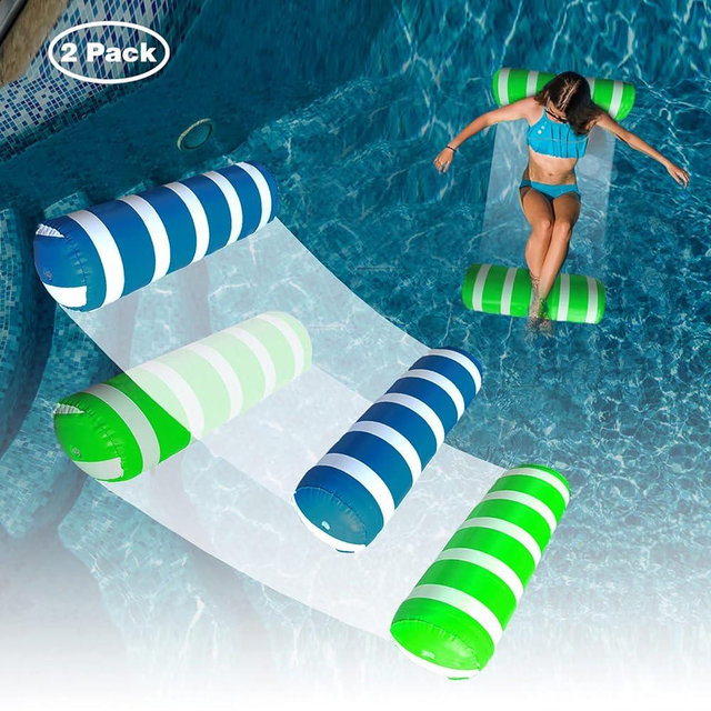 Inflatable Pool Floats Adult Size Water Hammock,Pool Rafts Lounge Chairs Floating,4-in-1 Multi-Purpose Pool Floaties Toys,Floats for Swimming Pool,for Adults Vacation Fun and Rest