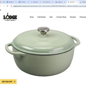 6 QT Essential Enamel Dutch Oven- Color- Desert Sage