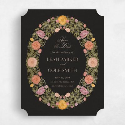 Black Ticket Wedding Save the Date - Isolde Portrait Foil