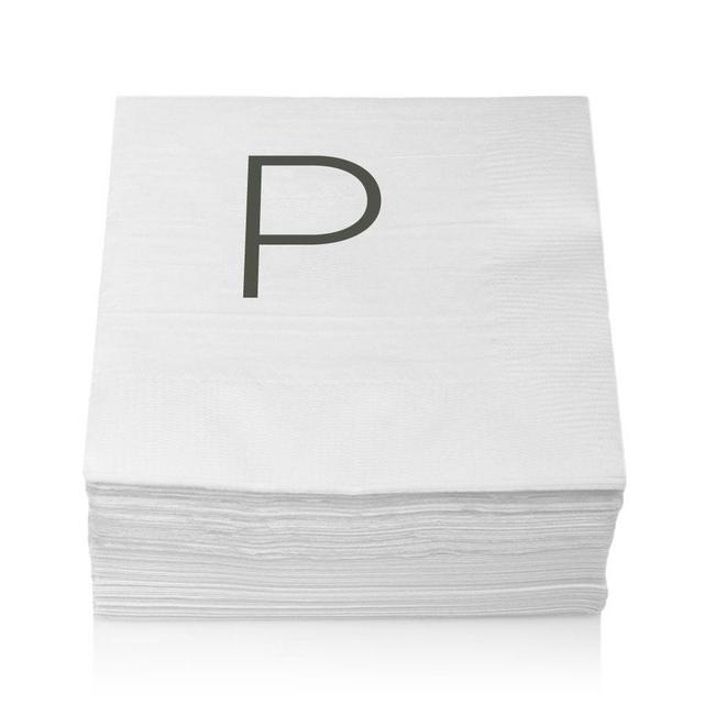 "P" Monogram Paper Cocktail Napkins, Set of 50