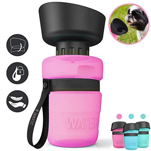 lesotc Pet Water Bottle for Dogs, Dog Water Bottle Foldable, Dog Travel Water Bottle, Dog Water Dispenser, Lightweight & Convenient for Travel BPA Free 18 OZ.