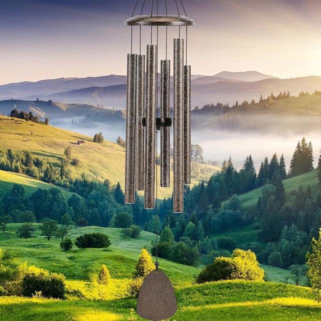 FSVGYY Wind-Chimes-Outdoor-Deep-Tone, Large Soothing Melodic Tones Windchimes, Wind Chimes for Outside, Memorial Wind Chimes Best Gift for Mom Women Grandma Neighbors(32" Brown Coated Aluminum)