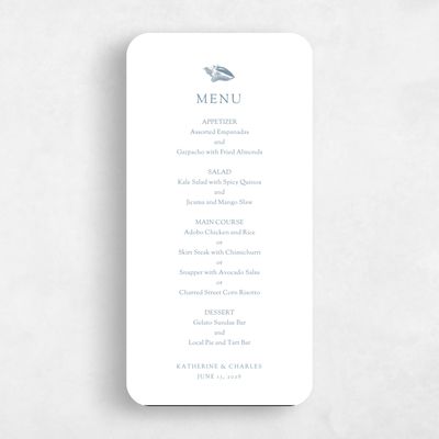 Blue Rounded Wedding Menu - Wrightsville
