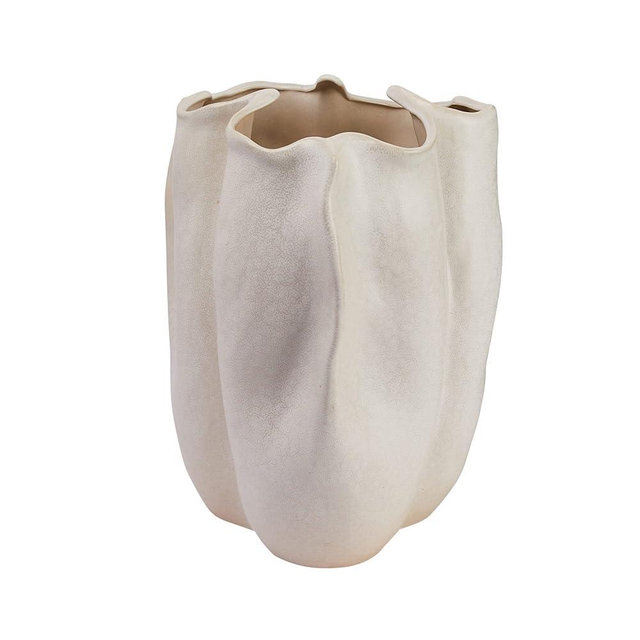 Bloomingville Decorative Organically Shaped Stoneware Vase, Matte Cream