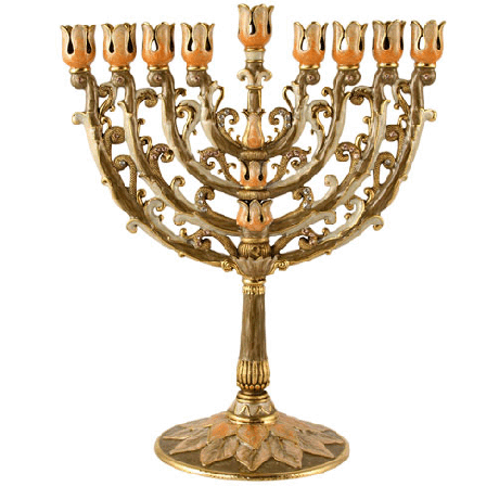 Small Gold Baroque Menorah