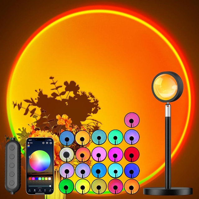 Madoury Sunset Lamp Projector with APP Control, Multicolor Changing Projection Lamp Led Light, Sunlight Lamp for Bedroom, Photography, Party, Tiktok Live, Room Decor