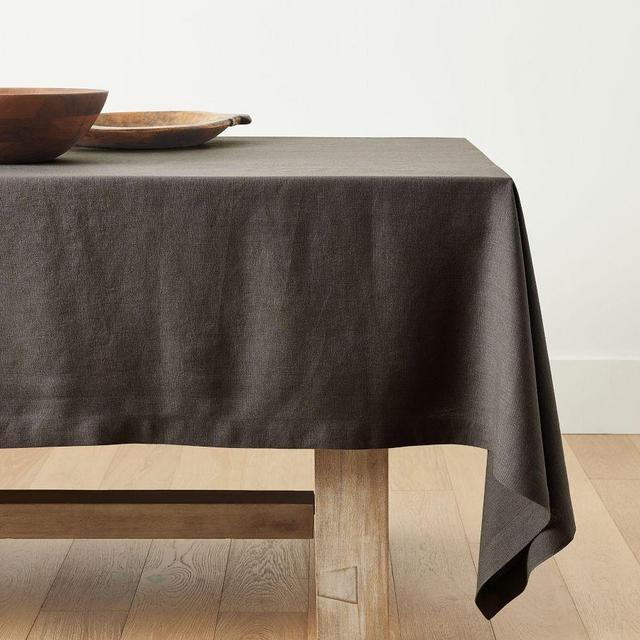 Mason Rectangle Tablecloth, 70x108", Charcoal