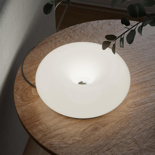 MIXL - Creative Design White Donut Lamp, Plug-in Wall Sconse Or Table Lamp Dual Use Atmosphere Lamp, Modern Infinitely Dimmable White Wall Lamp Desk Light for Corridor, Bedsided Or Warm Decoration