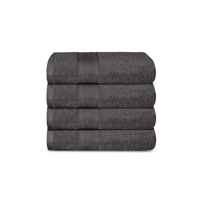 TRIDENT Soft and Plush, 100% Cotton, Highly Absorbent, Super Soft, 4 Piece Hand Towel Set, 500 GSM, Charcoal