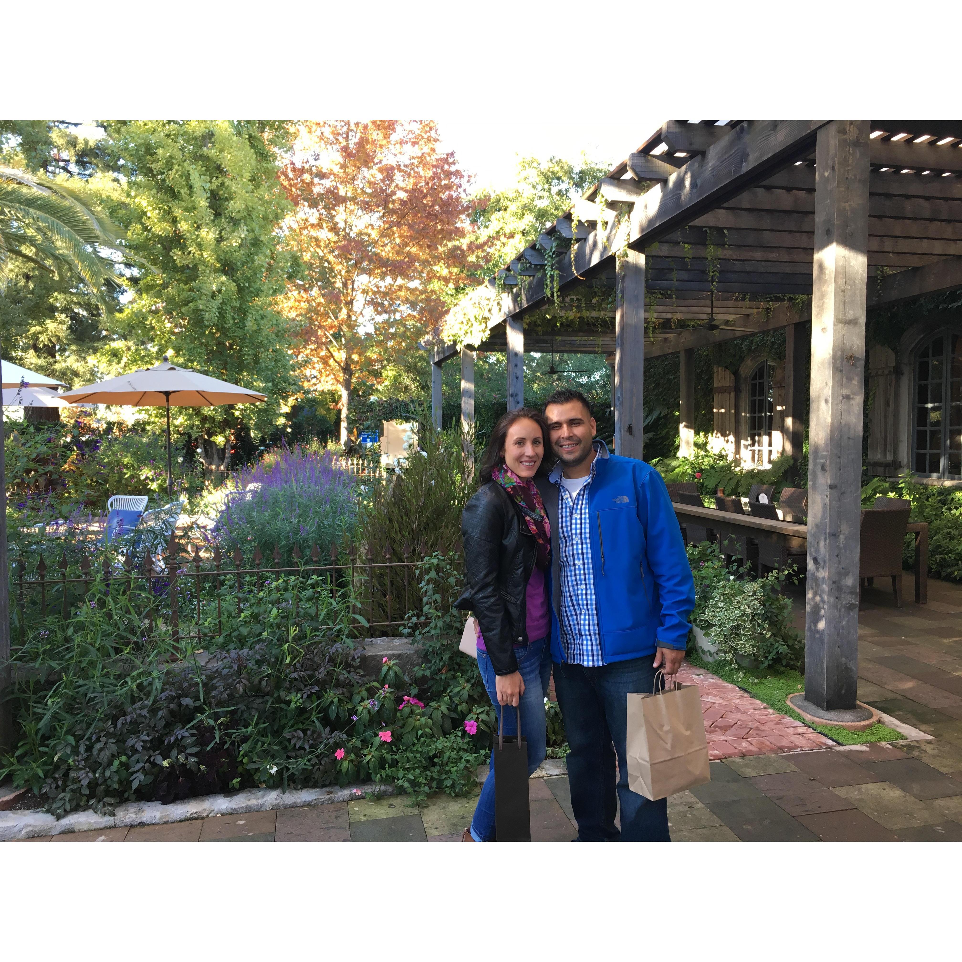 Our first trip together wine tasting in Napa