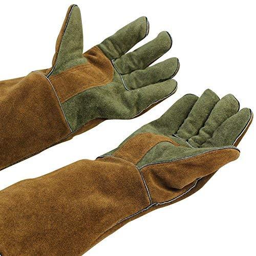 Mig/Stick Welding Gloves,Pure Leather Heat & Fire Resistant Forge Gloves Oven Mitts,Working Protect Gloves with 16" Extra Long Sleeves for Tig Welders/Grill/Fireplace/Stove/Garden or Animal Handling