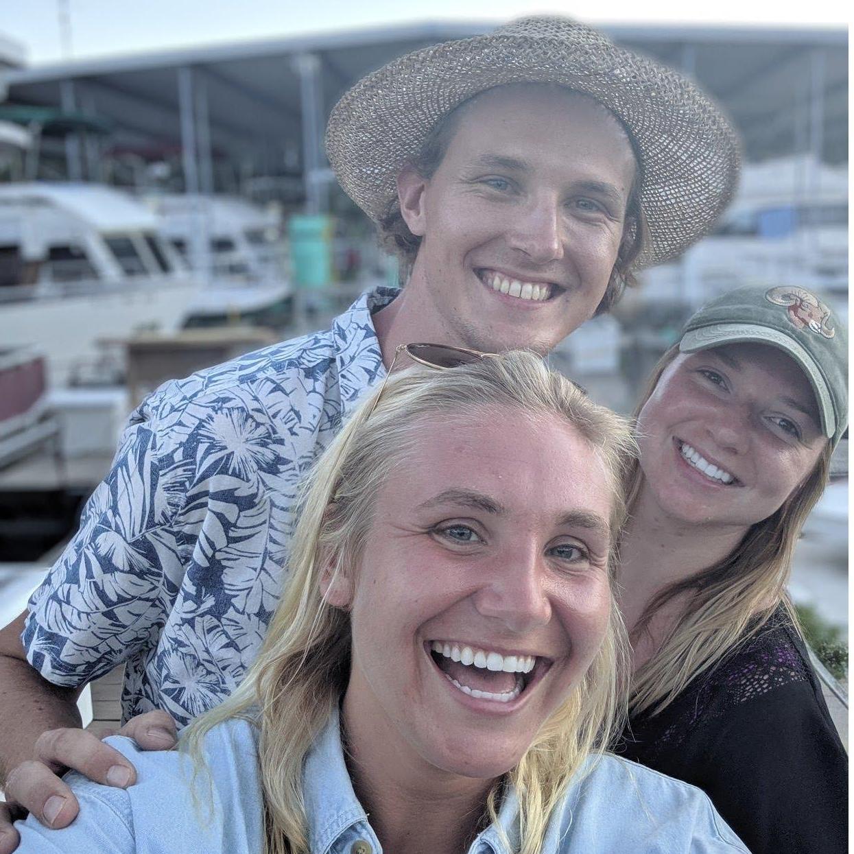 Ellie, Andrew & Lauren Betz (Maid of Honor) in Lake Shelbyville.