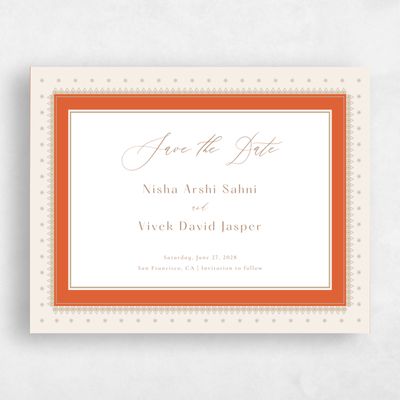 Orange Wedding Save the Date - Pyaar Landscape