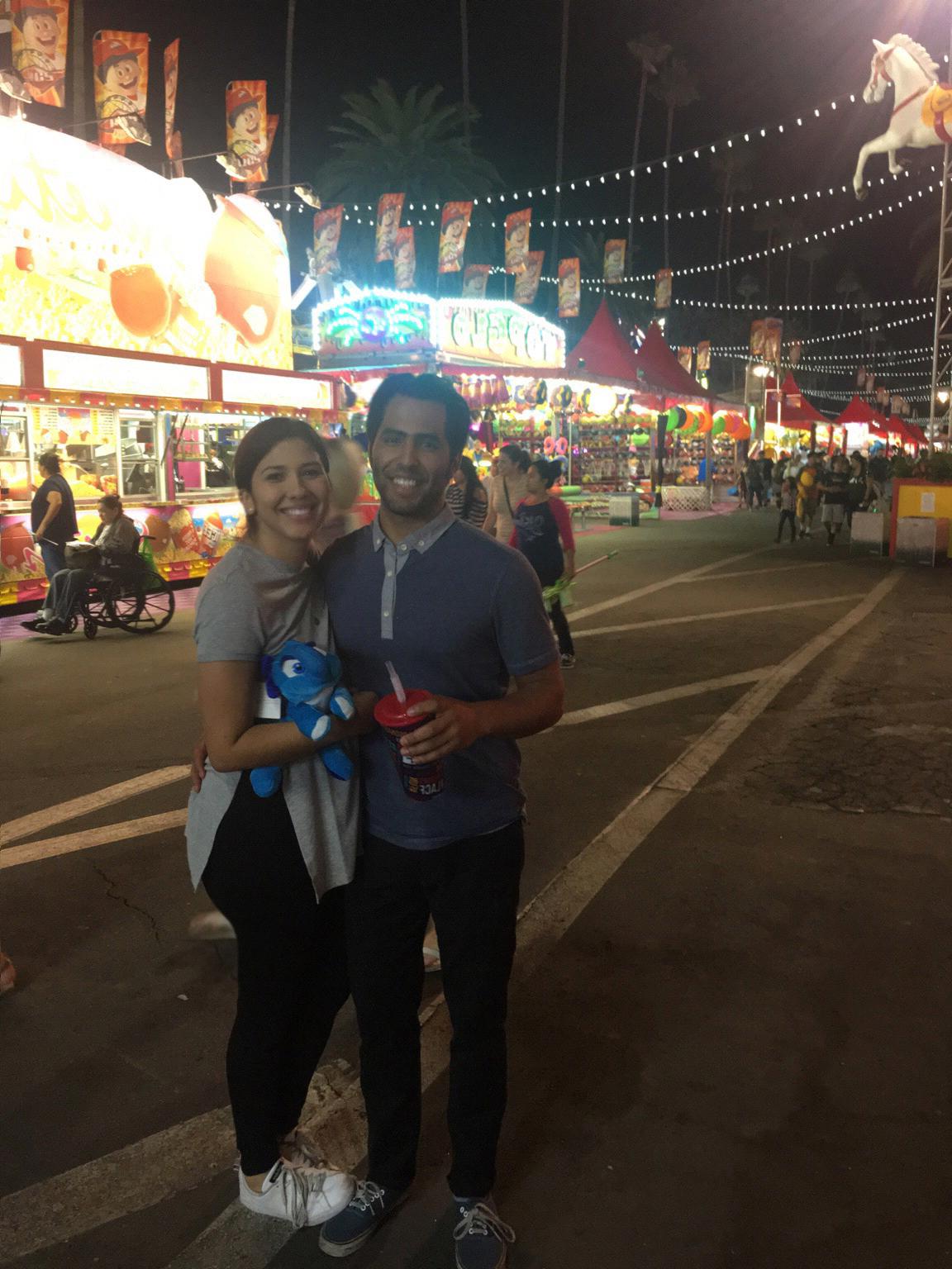 Heather’s birthday at the fair. She slept with that elephant Eddie won every night in London 💕