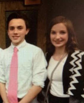 This is the first picture we can find together, taken at our seventh grade band concert!