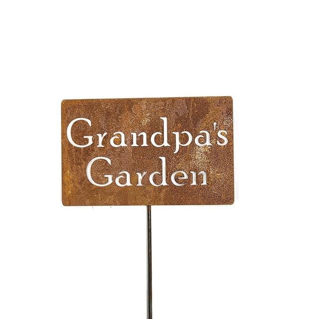 Family Name Gift Garden Stake 20 to 33 Inches Tall (Grandpa's Garden, Medium 23" Tall)