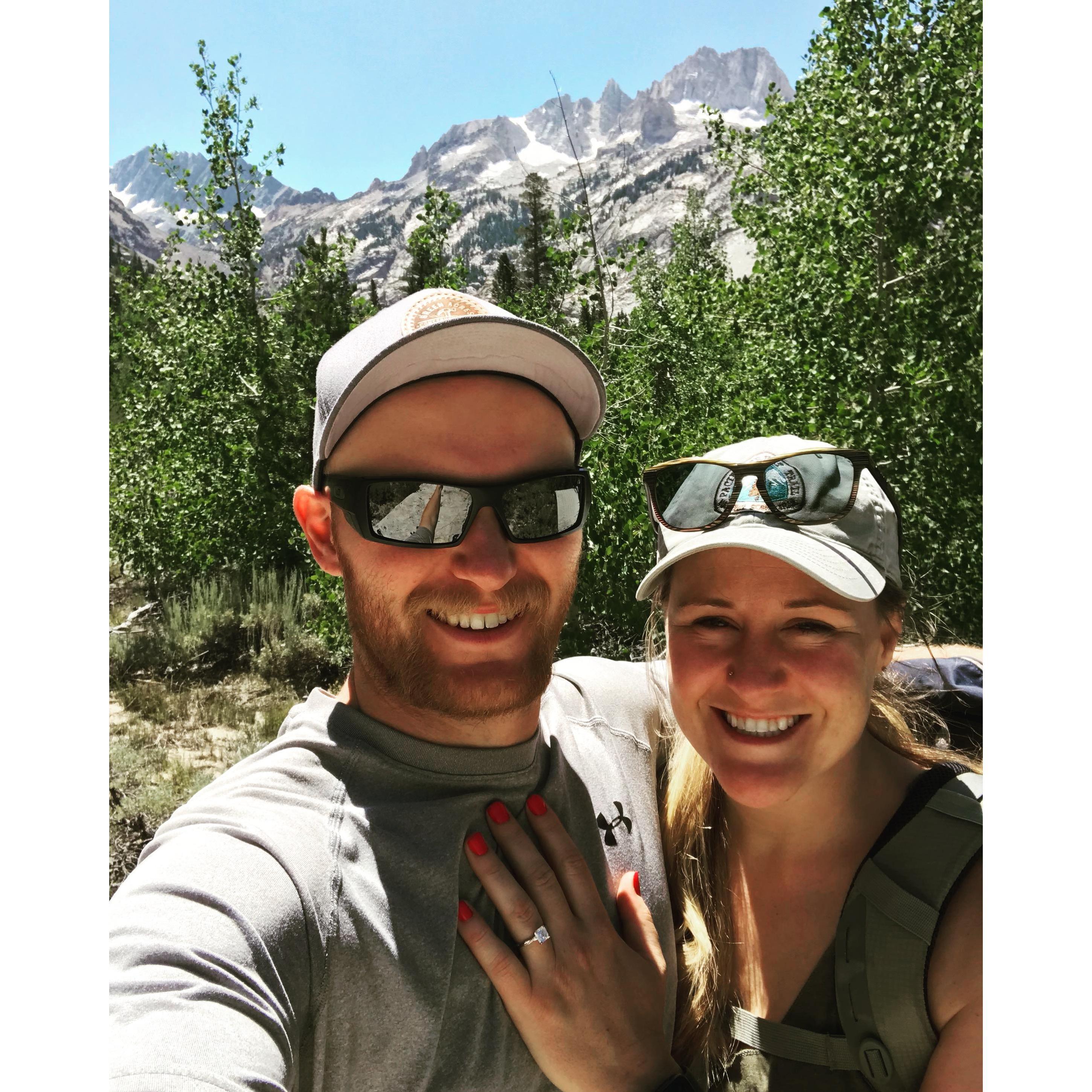 The day Brent proposed to Courtney - August 4th, 2018 up Horsetail Falls at Twin Lakes, Bridgeport, CA.