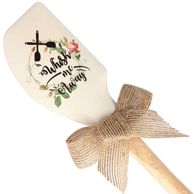THREE HUMAN Whish Me Away Funny Silicone Spatula, Funny Baking Tool, Modern Farmhouse Kitchen Decor, Dessert Toolsr, Gift for Chef, Lovers, Sister, Mom, Pastry Chef, Thanksgiving, Christmas Gifts