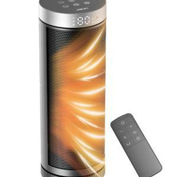 Ceramic Space Heater, Portable Indoor Heater with Remote Control, Three Heating Modes, Overheat and Tip-Over Protection, Suitable for Home, Office, Bedroom, Indoor Use