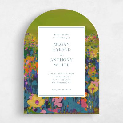 Blue Arch Wedding Invitation - Alta Portrait