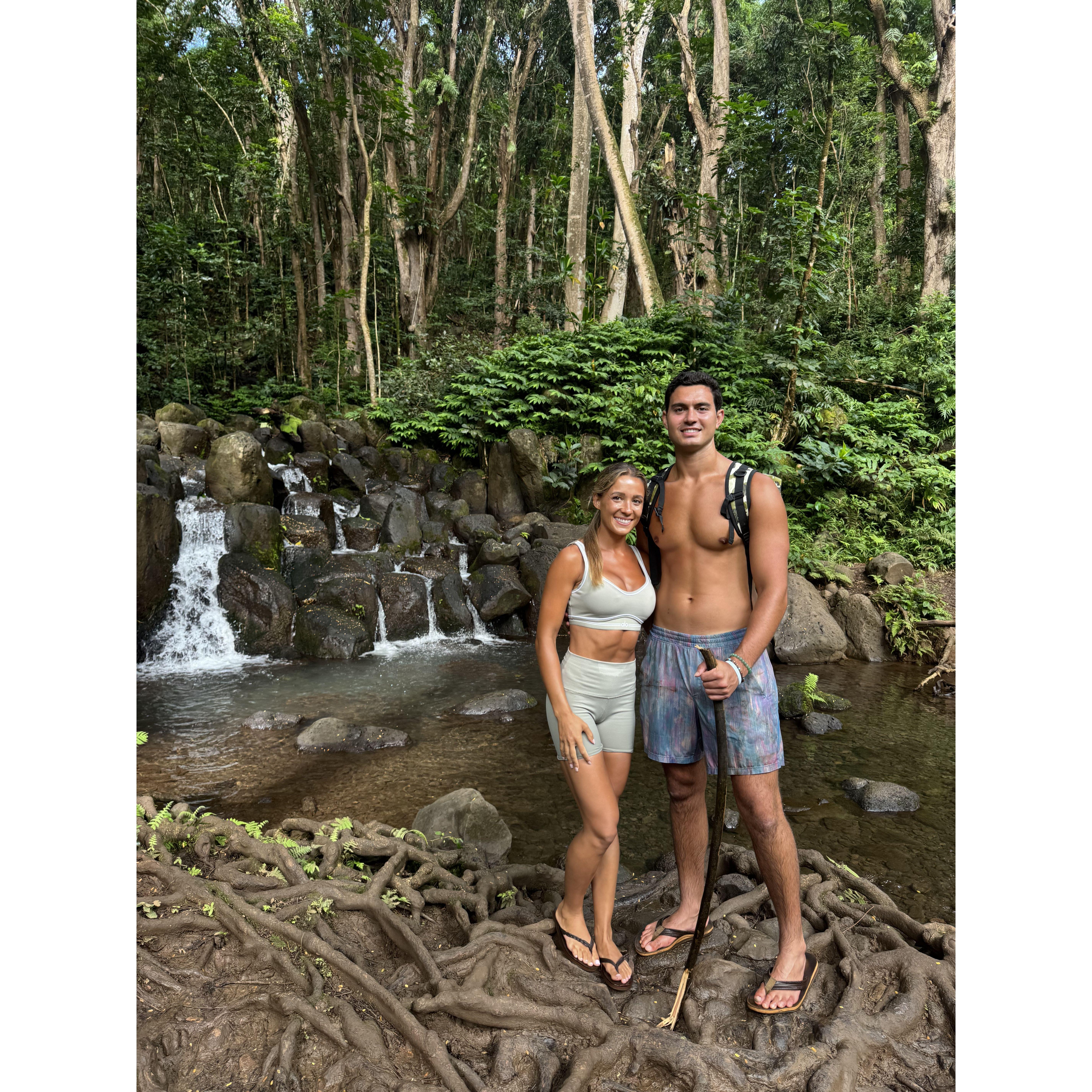 Tommy and Katelyn are always up for a hike — especially if there’s a waterfall waiting at the end.
