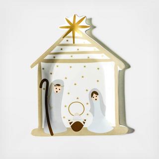 O Holy Night Nativity Shaped Platter