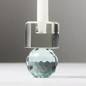 Cut Glass Candle Holder Clear/Sky