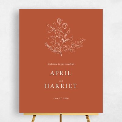 Light Rust, Orange Wedding Sign - Essenza Portrait