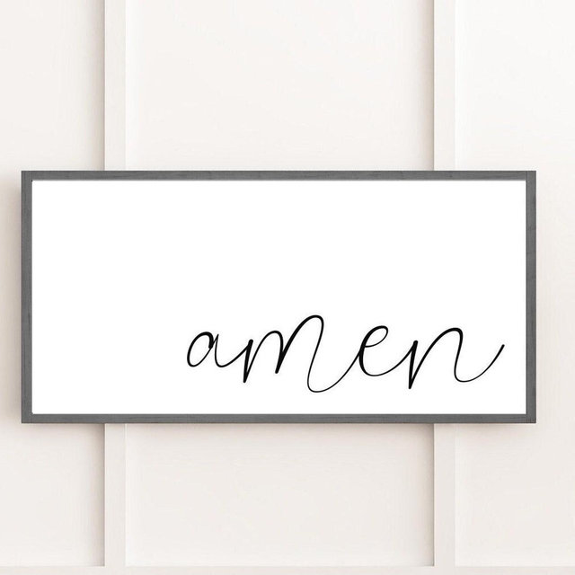 amen sign, scripture wall decor, wood framed sign, farmhouse wall decor, home decor, signs for home, living room wall decor