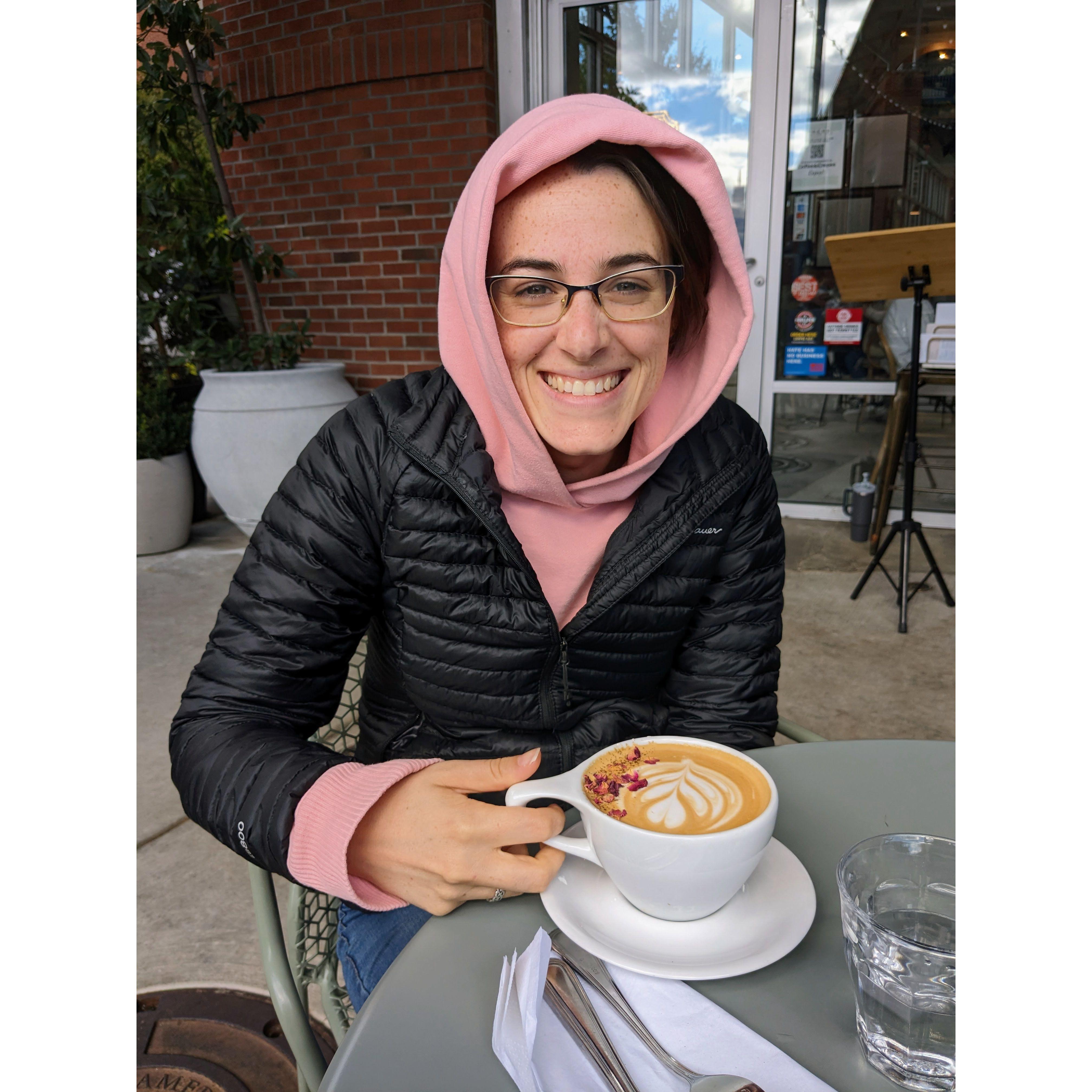 cute coffees make her happy