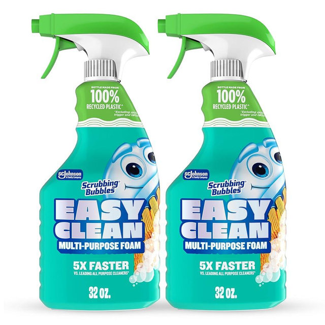 Scrubbing Bubbles Easy Clean Foaming Multipurpose Bathroom Cleaner Spray, Bottle Made from 100% Recyled Plastic, 32 Ounce Spray (Pack of 2)