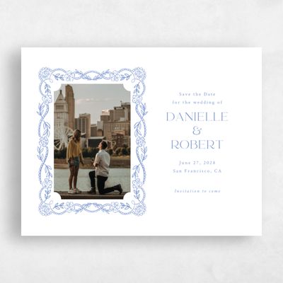 Blue Photo Wedding Save the Date - Estella Photo