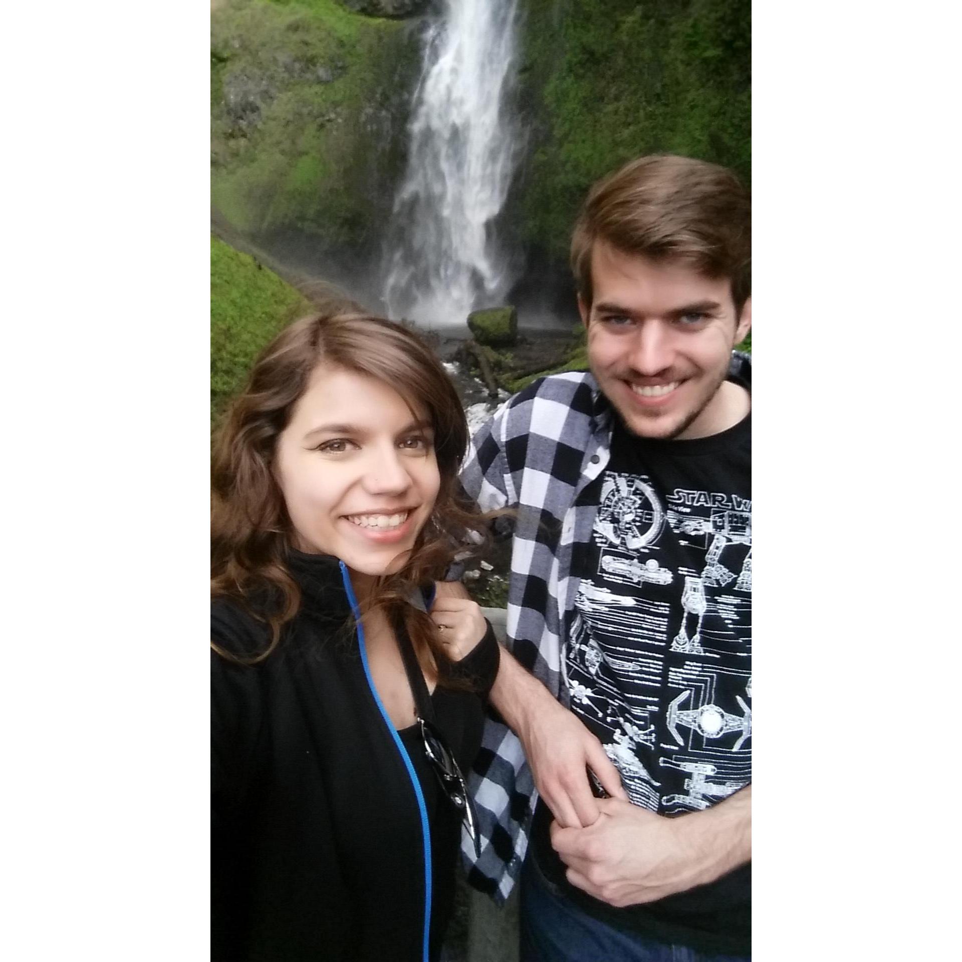 One of our many stops at Multnomah Falls. April 2016