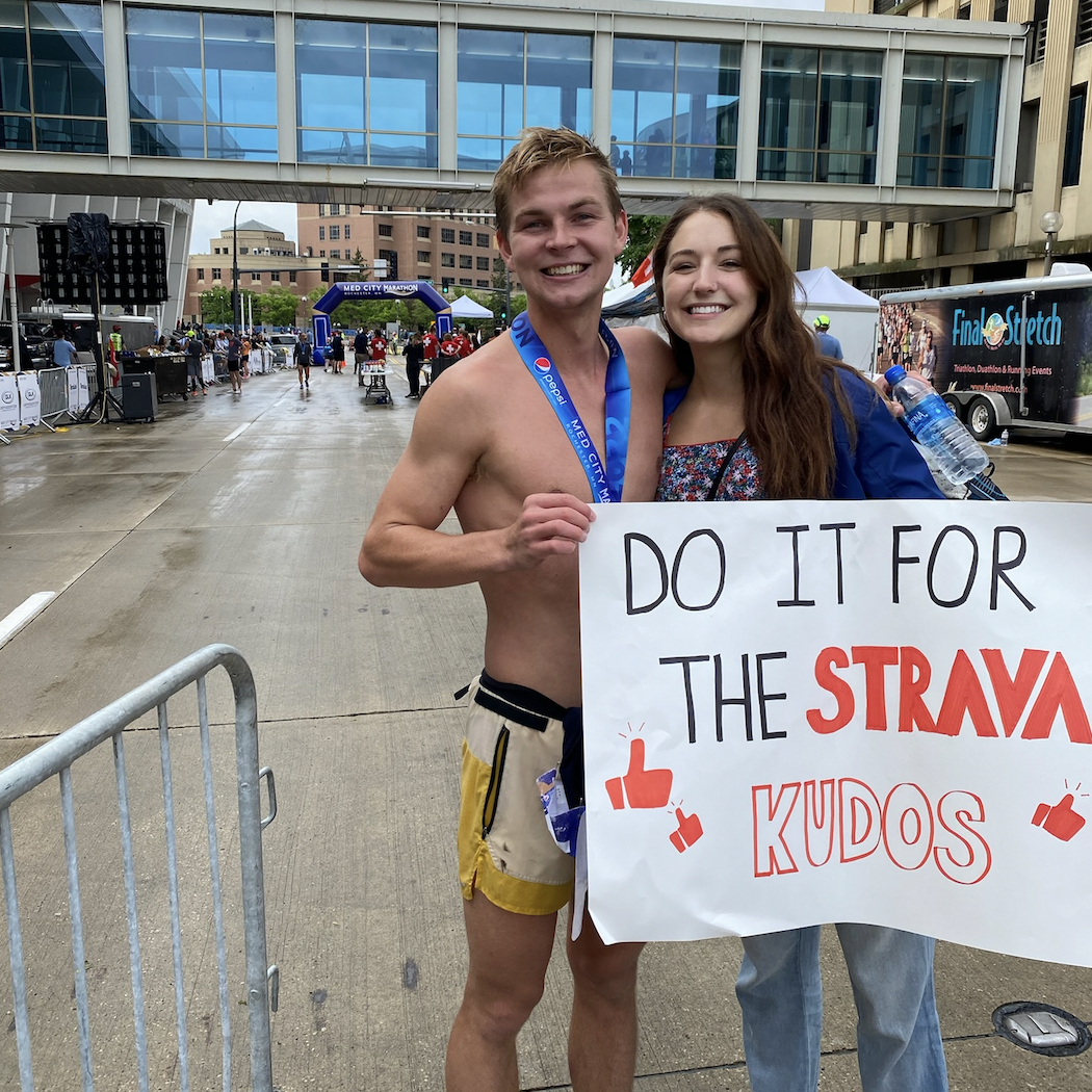 Bryce's first marathon where he got 2nd and qualified for Boston