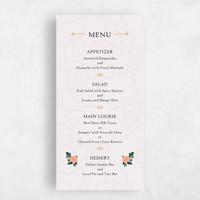 Pink Wedding Menu - Joliette