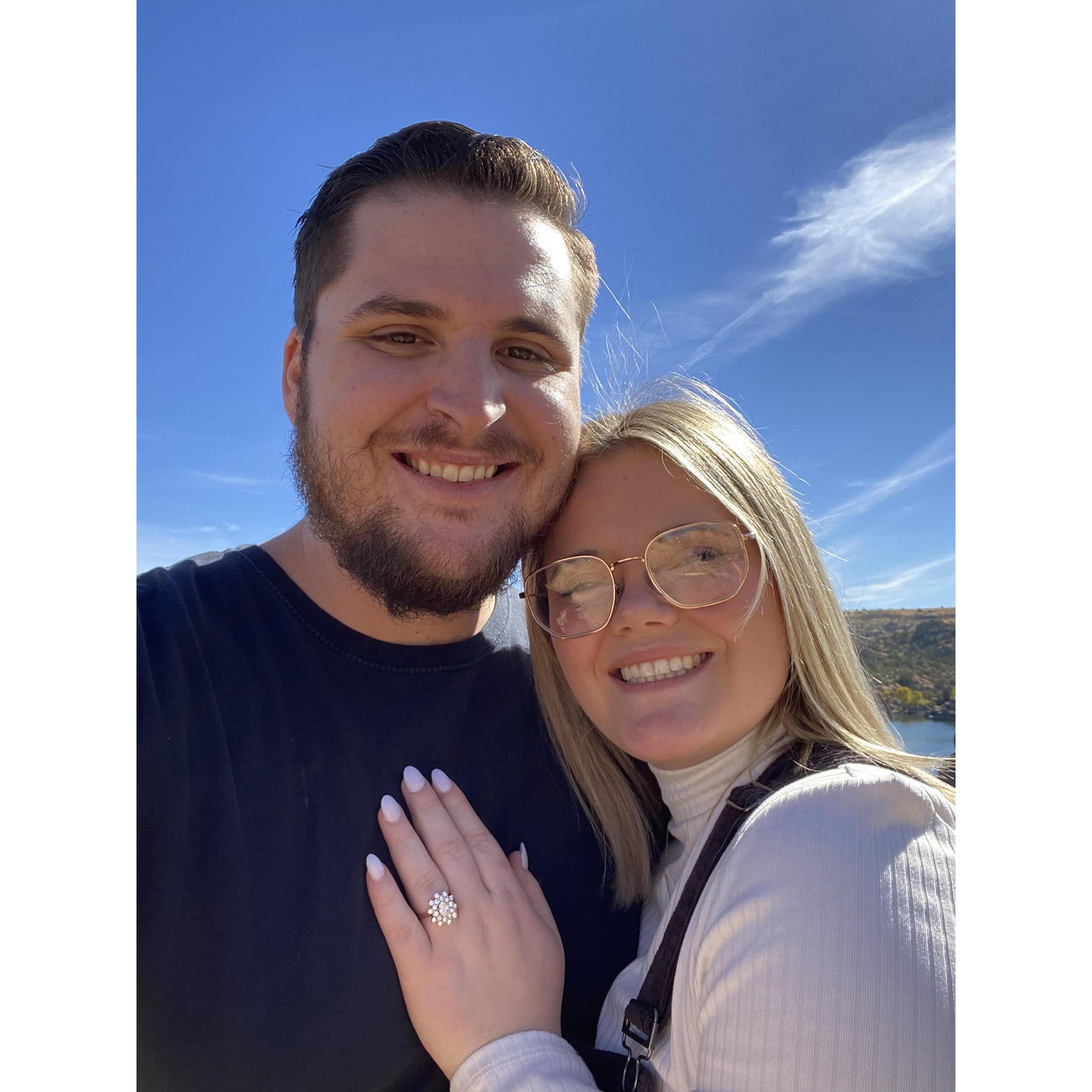 Our first selfie as fiancés!