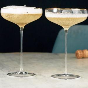 Cheers to Many Years Toasting Coupes, Set of 2
