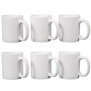 Creative Home 85355 Coffee Mug 12 Oz, Set of 6 Ceramic Tea Cup, 3-1/4 D x 4" H, White