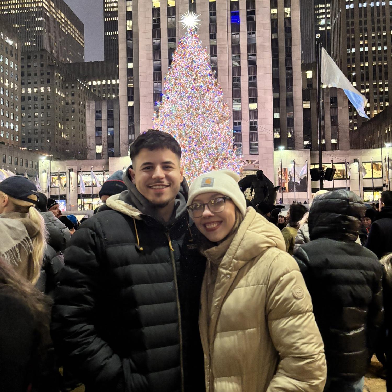 Rockefeller Tree in NYC! Nicole thought Mitch was proposing here!